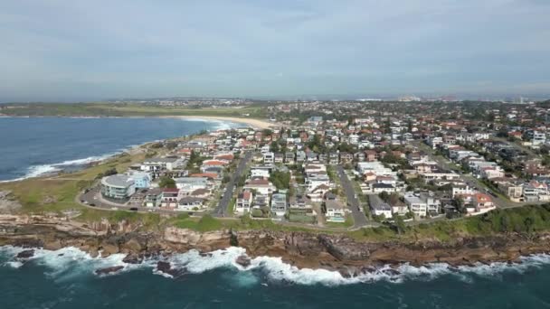 비행기를 과시드니 해안선에 가옥들을 바라본다 Maroubra New South Wales Australia — 비디오