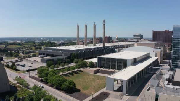 Foto Udara Yang Lebar Dari Kompleks Convention Center Power Light — Stok Video