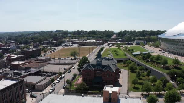 Vue Aérienne Panoramique Une École Historique Briques Xixe Siècle Avec — Video