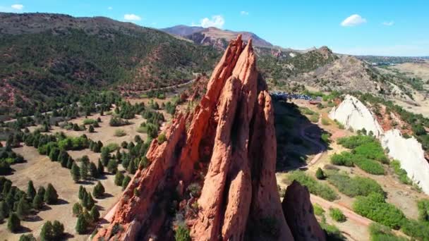 Garten Der Götter Colorado Springs Flyover Cliff — Stockvideo