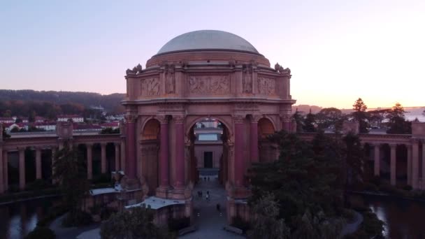 Crane Shot Remarkable Fine Arts Palace San Francisco California — Stock Video