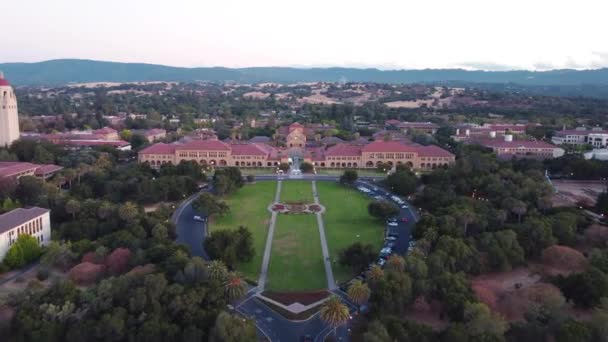 Coming Shot Famous Stanford University High Level Education California Usa — Stock Video