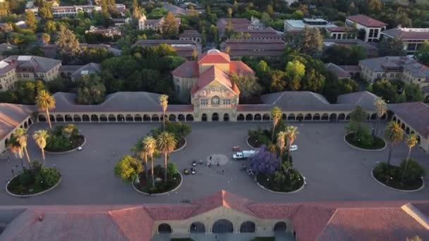 Backward Shot Marvelous Architectural Design Stanford University California Verenigde Staten — Stockvideo