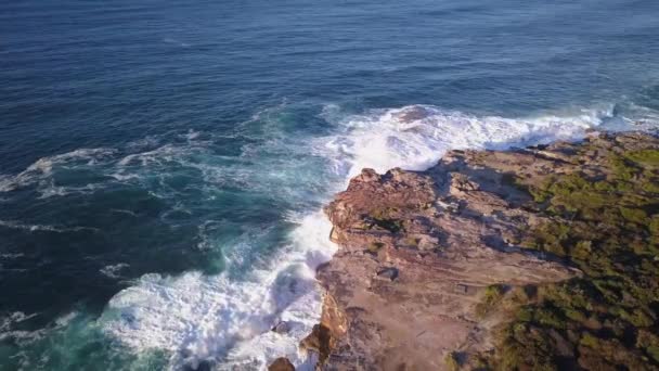 Вид Воздуха Прибрежные Волны Сиднея Статический Беспилотник Сверху Вниз — стоковое видео