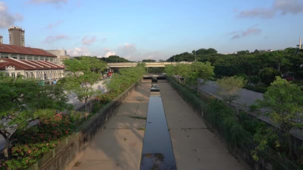 新加坡的排水和防洪系统 气候变化概念 — 图库视频影像
