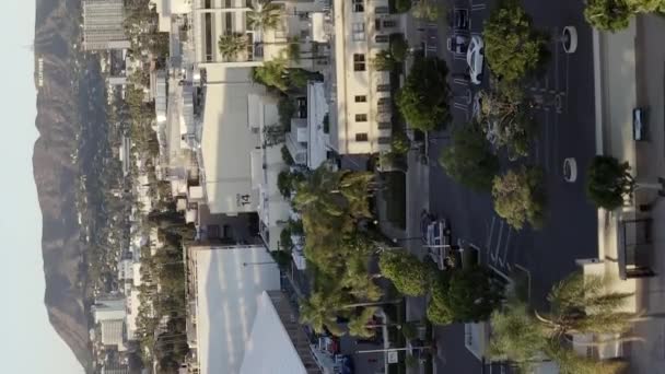 Hollywood Paramount Pictures Estúdios Comunidade Circundante Orientação Vertical Aérea — Vídeo de Stock