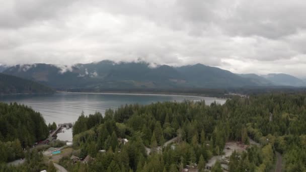 Drone Shot Rivelare Città Port Renfrew British Columbia — Video Stock
