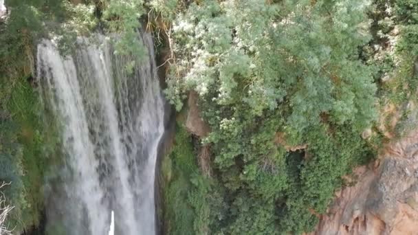 Cola Caballo Wasserfall Fallvorsprung Monasterio Piedra Zaragoza Aragon Spanien Felsen — Stockvideo