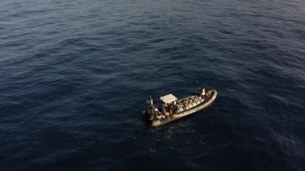 Pequeño Bote Flota Fuera Costa Madeira — Vídeo de stock