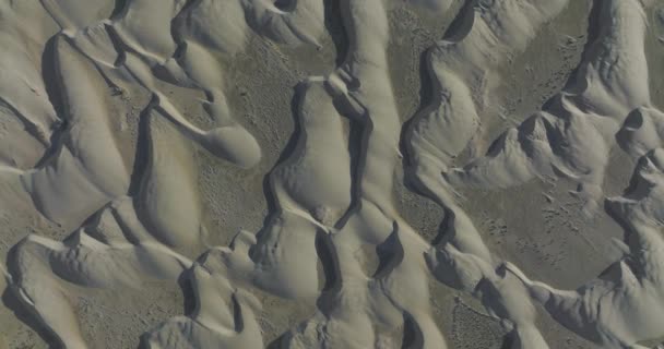 Aerial Bird Eye Top View Directly Sand Dunes Baja California — Stock Video