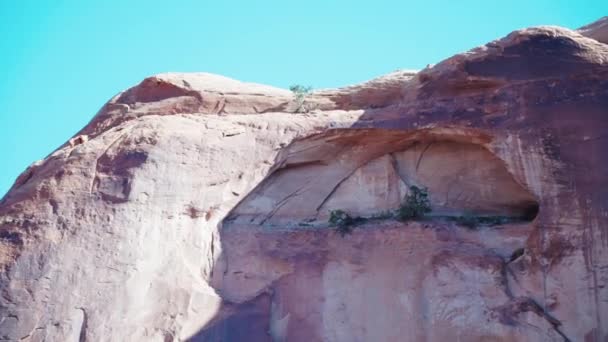 Αργή Πλευρά Τηγάνι Του Κόκκινου Βράχου Moab Ηνωμένες Πολιτείες — Αρχείο Βίντεο
