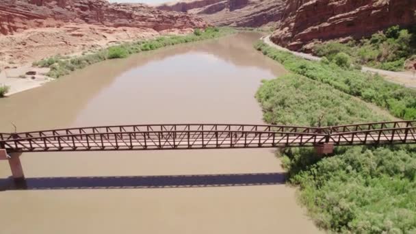 Letecký Most Přes Řeku Colorado Moab Usa — Stock video