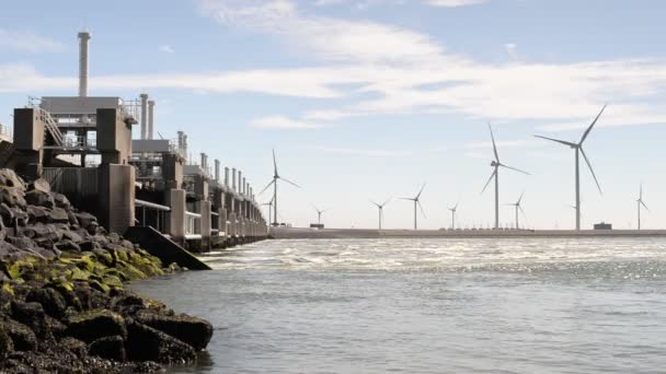 Vue Latérale Des Travaux Delta Aux Pays Bas Montrant Énorme — Video