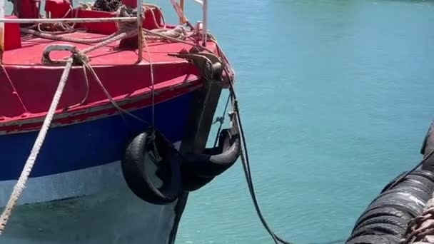 Barco Pesca Amarre Puerto — Vídeo de stock