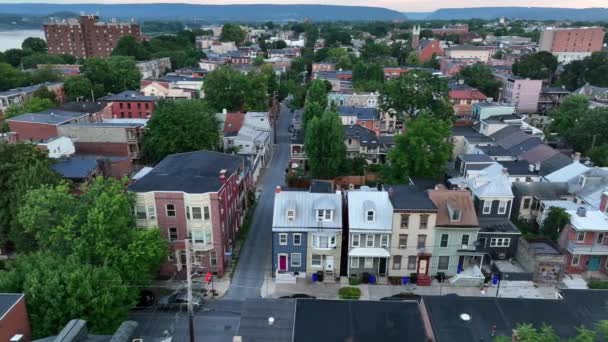 Maisons Dans Ville Urbaine Aux États Unis Centre Ville Harrisburg — Video