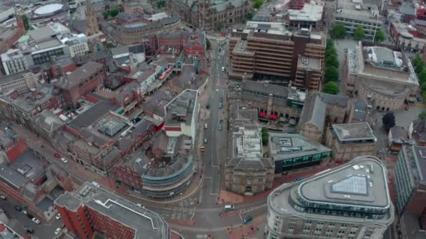 Pan Drone Shot Central Sheffield City — Stock Video