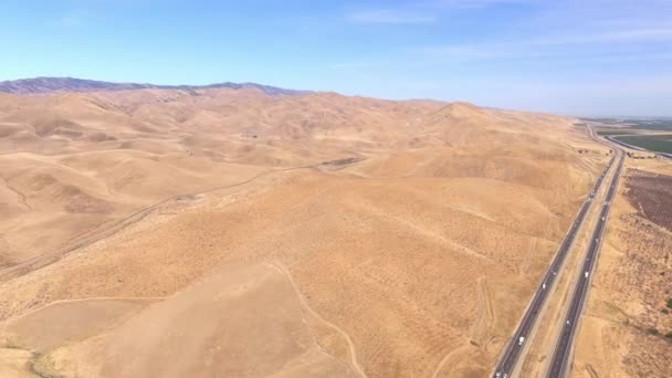Велика Центральна Долина Каліфорнії Сухою Рослинністю — стокове відео