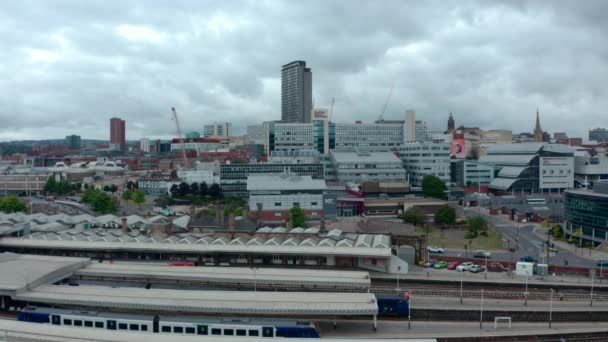 Établissement Douceur Drone Tir Angle Bas Ville Sheffield Gare — Video