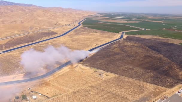 Registro Aéreo Aviones Tripulados Del Valle Central California Llamas — Vídeos de Stock