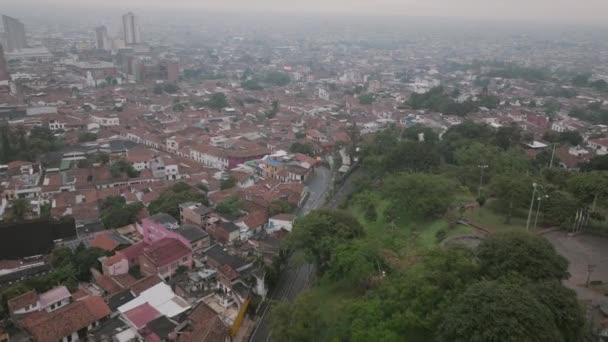 Kaliforniya Kolombiya Yağmurlu Bir Sabahta San Antonio Mahallesinin Geniş Hava — Stok video