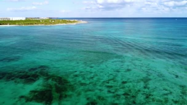 墨西哥全纳白色沙滩和绿松石水 — 图库视频影像