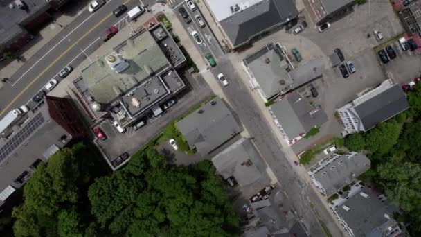 Letecký Pohled Město Plymouth Usa Rotace Režie Záběr Bezpilotních Letounů — Stock video