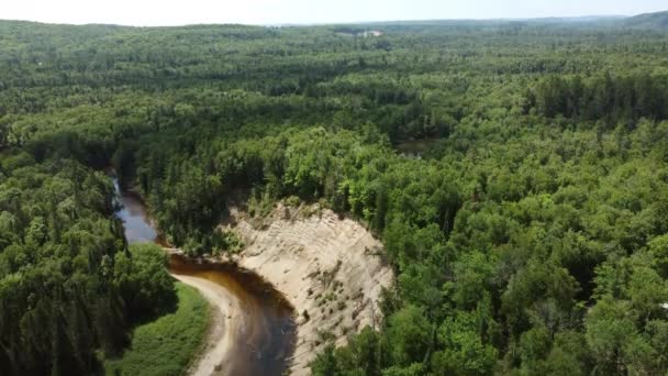 Spektakuläre Drohnenaufnahmen Der Natürlichen Formation Bodenerosionskurve Flussdelta Durch Gletscherflüsse Großer — Stockvideo