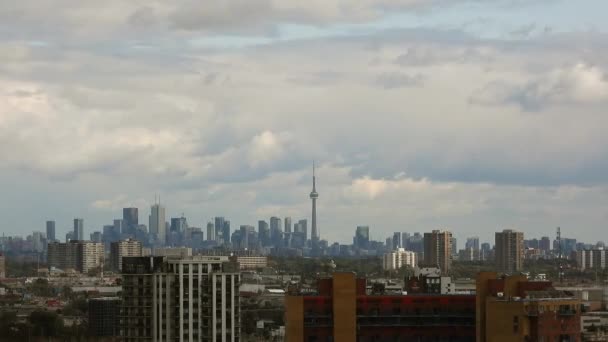 Timelapse Toronto Par Temps Nuageux Vue Ville Urbaine — Video