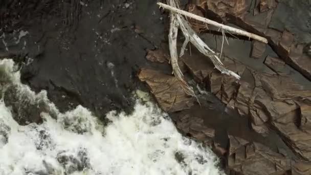 Водопад Вспененный Верхний Край Воздушного Беспилотника — стоковое видео