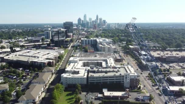 Construction Charlotte Crane Shot — Stock Video