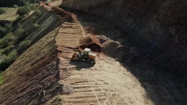 Construcción Gasoductos Las Montañas Excavadoras Excavadoras — Vídeo de stock