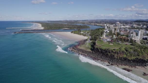 Point Danger Next Duranbah Beach Tweed Heads Nova Gales Sul — Vídeo de Stock