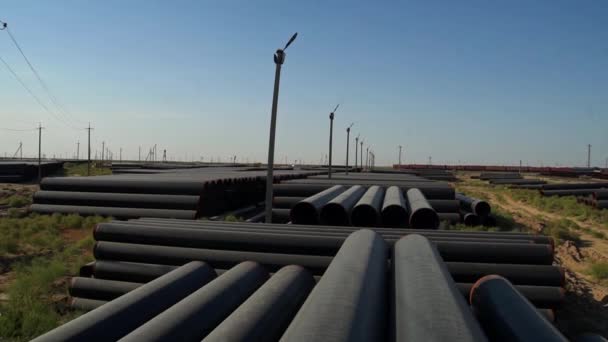 Pipeline Transportation Oil Natural Gas Construction — Stock Video