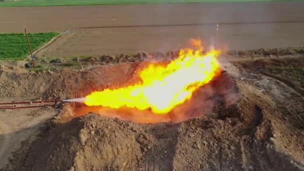 Wypalanie Gazu Polu Poszukiwań — Wideo stockowe