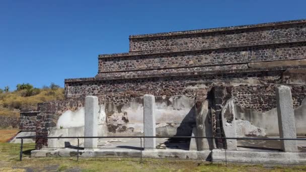Pan Shot Maya Ruins Chiapas Palenque Mexiko Ljus Solig Dag — Stockvideo
