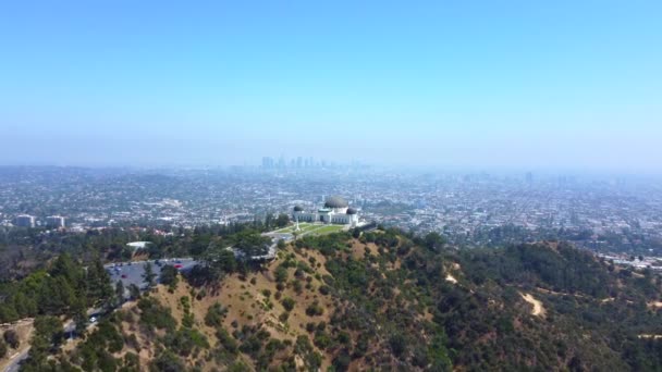 Griffith Gözlemevi Los Angeles California Yukarıdan Manzara — Stok video