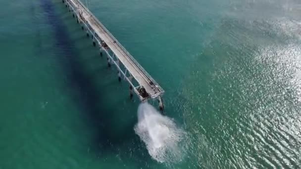 Tweed Sand Bypass Letitia Beach Turquoise Seascape Nsw Australia Letecké — Stock video