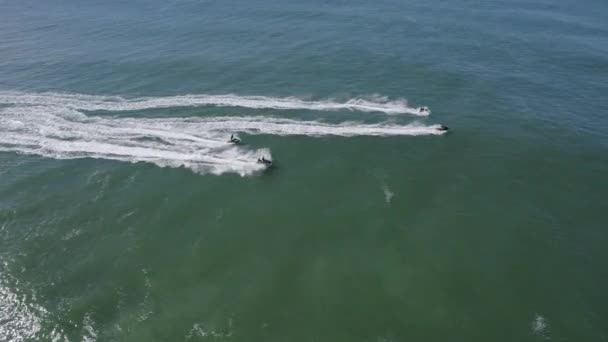 Катание Реактивных Лыжах Пляже Летиция Новом Южном Уэльсе Австралия — стоковое видео