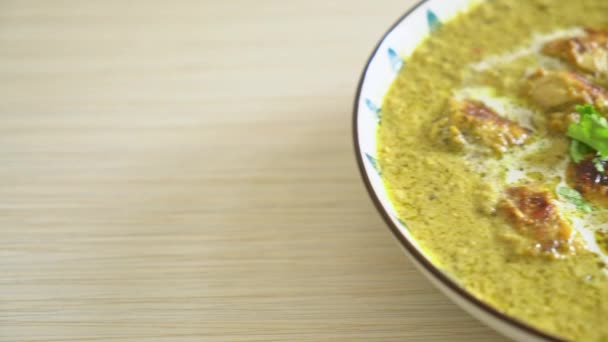 Afghani Chicken Green Curry Hariyali Tikka Chicken Hara Masala Indian — Stock Video