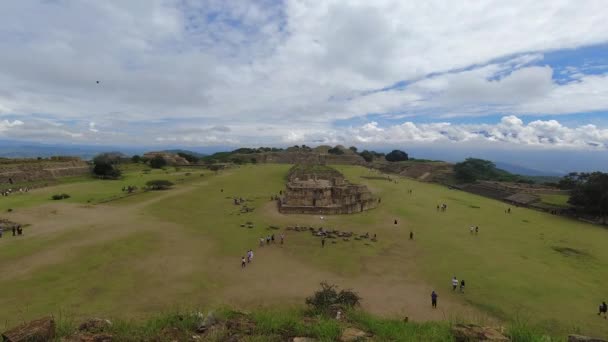 Time Lapse Monte Alban Pyramids Ερείπια Ουνεσκο Μεξικάνικο Τουριστικό Αξιοθέατο — Αρχείο Βίντεο