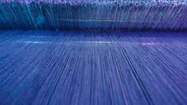 Tejer Telar Producción Textil Industrial Trabajo Cerca — Vídeo de stock