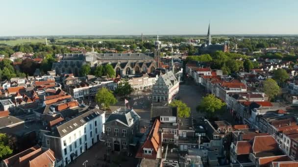 Waag Building Sint Jan Church Old City Hall Gouwekerk Downtown — Video Stock