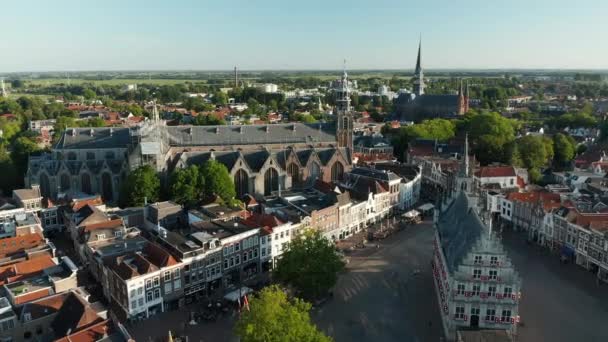Gouda Hollanda Daki Sint Jan Kilisesi Old Town Hall Binası — Stok video