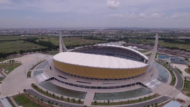 Sopra Nuovo Stadio Nazionale Vicino Phnom Penh Grande Design Architettonico — Video Stock