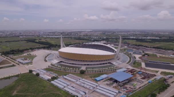 Imágenes Aéreas Alrededor Del Nuevo Estadio Nacional Morodok Techo Camboya — Vídeos de Stock