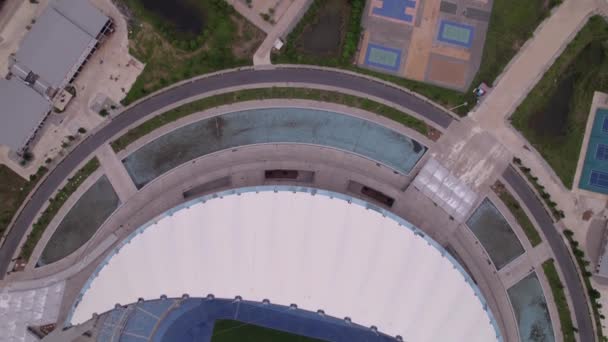 Drone Film Ovanför Den Enorma National Stadium Morodok Techo Nära — Stockvideo