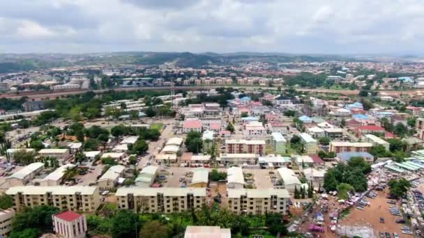 Scenic Ariel Över Abuja City Nigeria Bostadsområde — Stockvideo