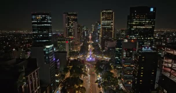 Cidade México Hiperlaspe Aéreo Acima Paseo Reforma Capturando Beleza Paisagem — Vídeo de Stock