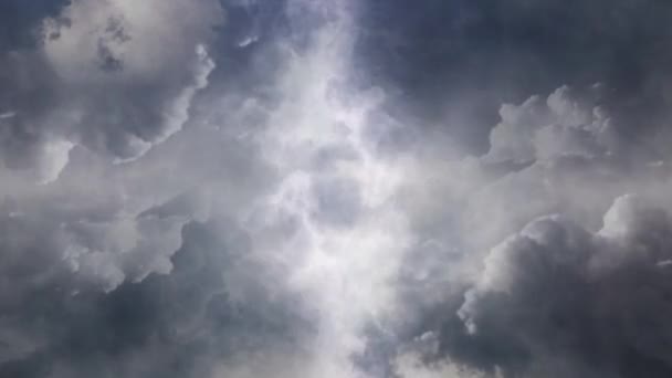 Burze Ciemne Chmury Uderzeń Pioruna — Wideo stockowe