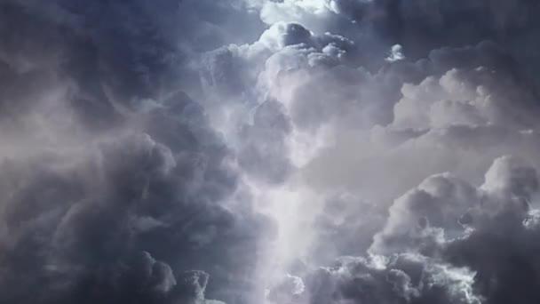 Vista Nubes Cumulonimbus Relámpagos — Vídeo de stock